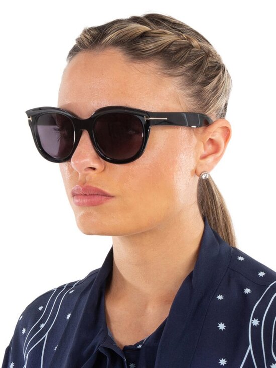 Tom Ford Tamara-02 FT1114 01A Oval Sunglasses - Black / Smoke main image 5